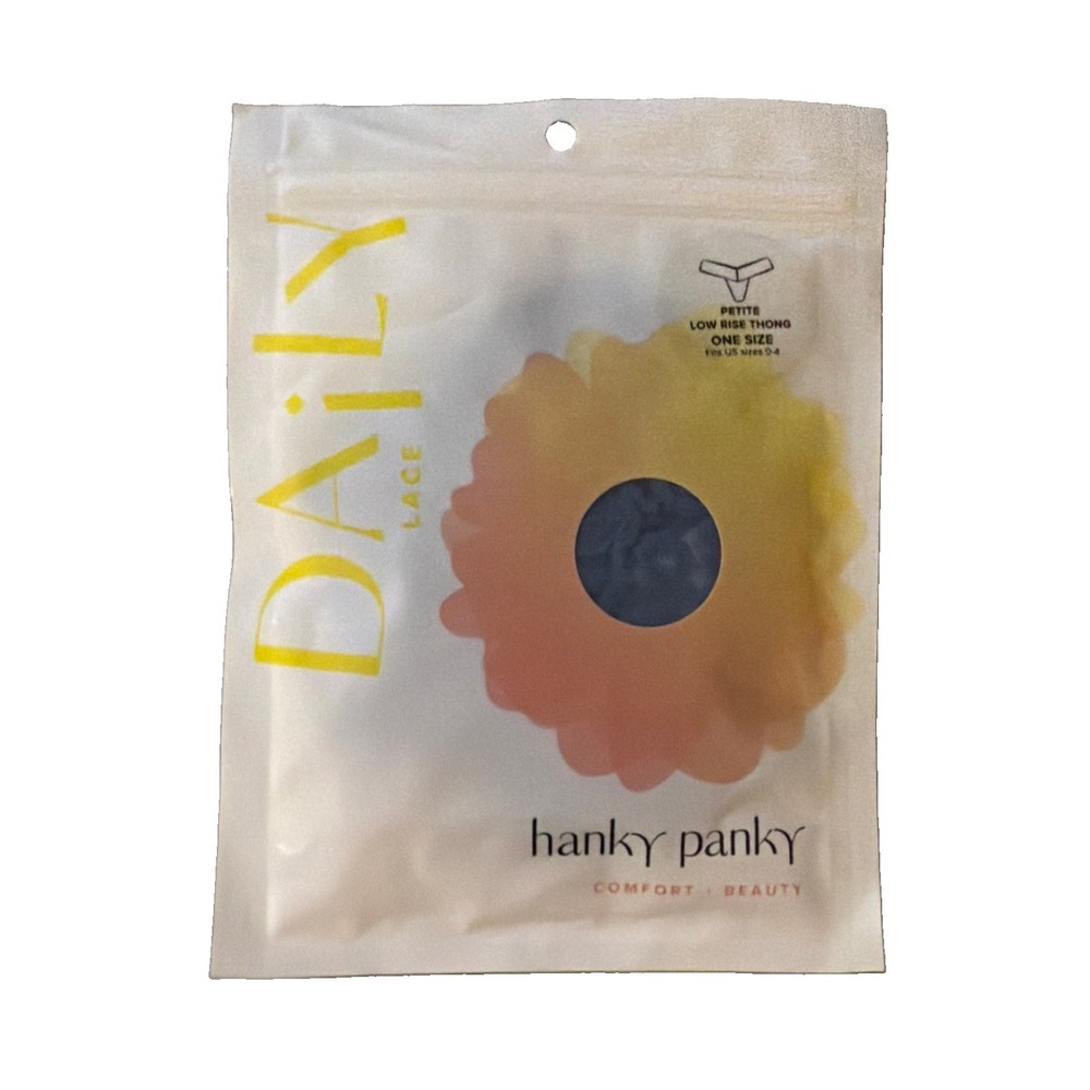 Hanky Panky Petite Low Rise Thong Storm Cloud Blue OS 0-4 NWT